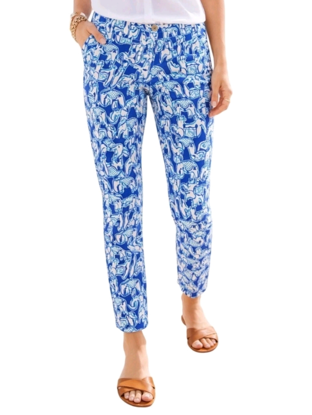 NEW Lilly Pulitzer Kelly Skinny Pant In Blue Bomber Get Trunky